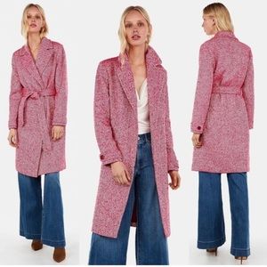 Express Pink Herringbone Coat